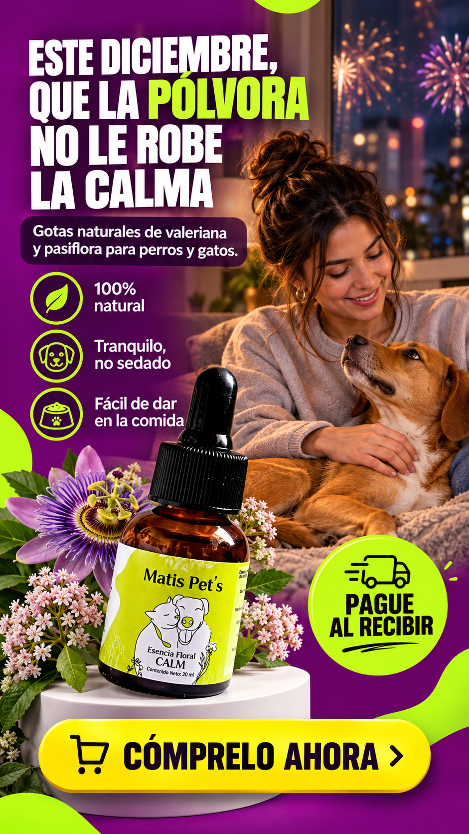 Calma para su peludito en temporada de pólvora